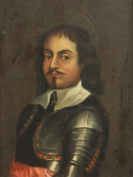 English School Portrait of a Cromwellian gentleman 10 x 7.5in.